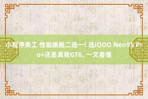 小程序美工 性能旗舰二选一! 选iQOO Neo9S Pro+还是真我GT6, 一文看懂