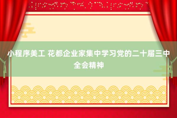 小程序美工 花都企业家集中学习党的二十届三中全会精神